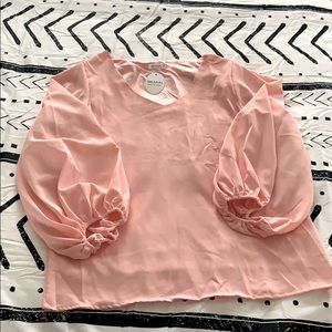 Pink Puffy Sleeve Shirt